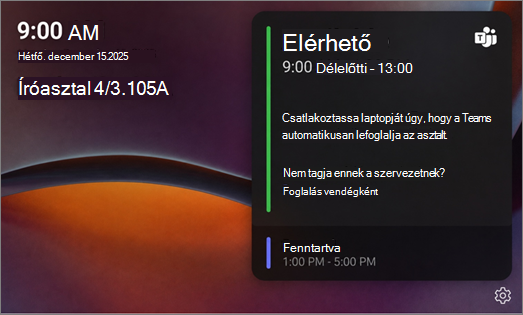 asztali hub elérhető képernyő