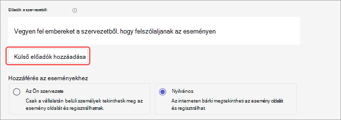 Képernyőkép: külső előadók felvétele webináriumba