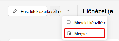 Képernyőkép egy Teams-esemény lemondásáról
