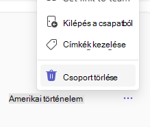 csoport törlése