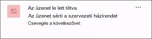 Képernyőkép egy üzenet szervezeti szabályzat miatt letiltott állapotáról szóló értesítésről