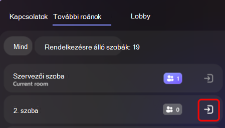 Képernyőkép arról, hogy a szervezők hogyan változtathatnak termet egy modern eseményen.