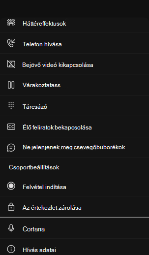 Kibontott mobilértekezlet-vezérlők