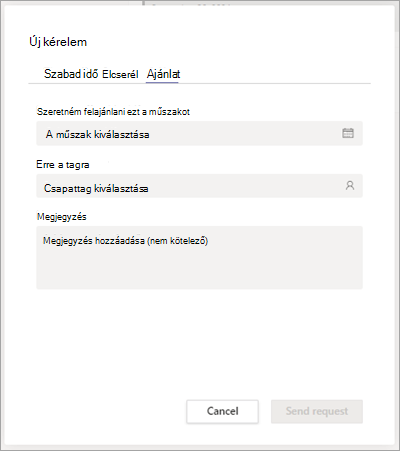 Műszak felajánlása csapattársának a Műszakok között.