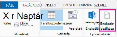 Értekezletbeállítások gombja az Outlook 2013-ban
