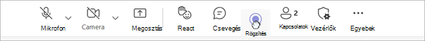 Képernyőkép az értekezleten való húzás vezérlőkről.