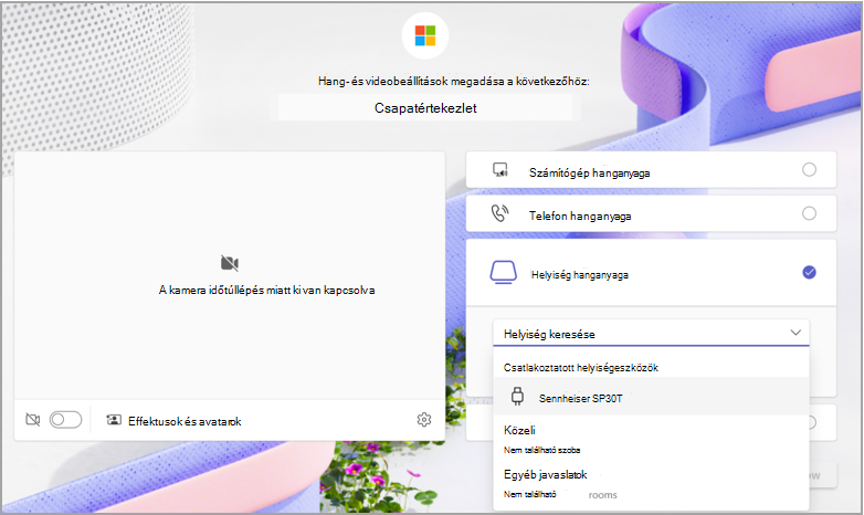 A terem hangbeállításai