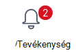 A Tevékenységek gomb két értesítéssel