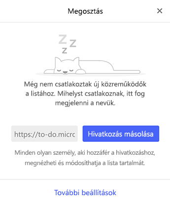 Képernyőkép a Megosztás menüről