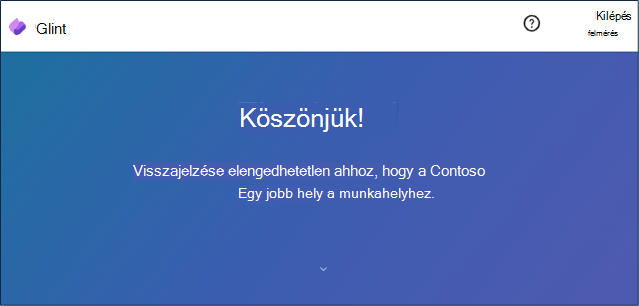 Viva Glint-felmérés Köszönetnyilvánító üzenet