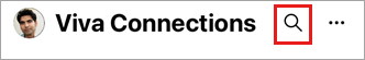 Screenshot of the search icon highlighted in Connections mobile.