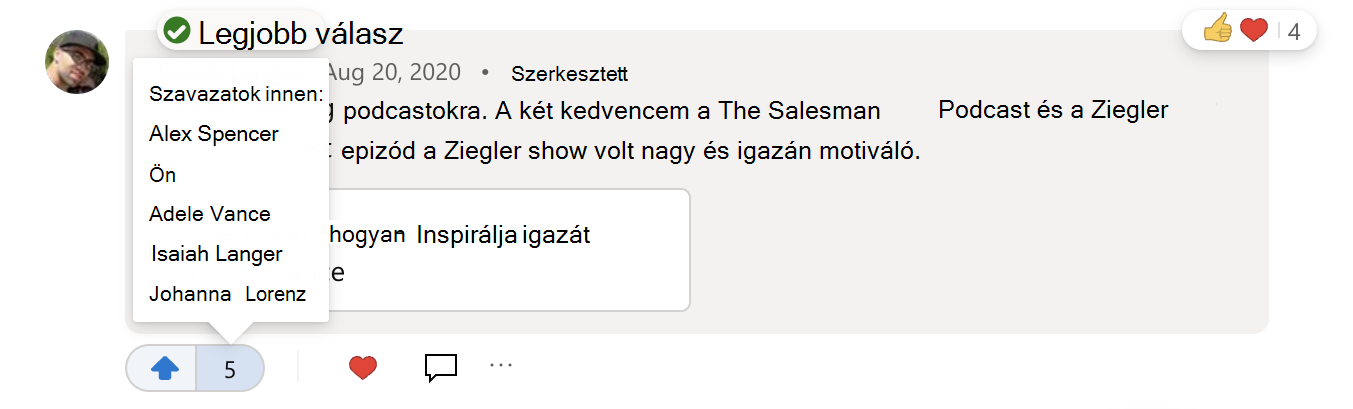 Hogyan tekinthető meg, hogy ki szavazott egy kérdésre adott válaszra