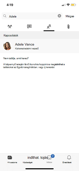 a mobilprofil beállításainak képernyőképe