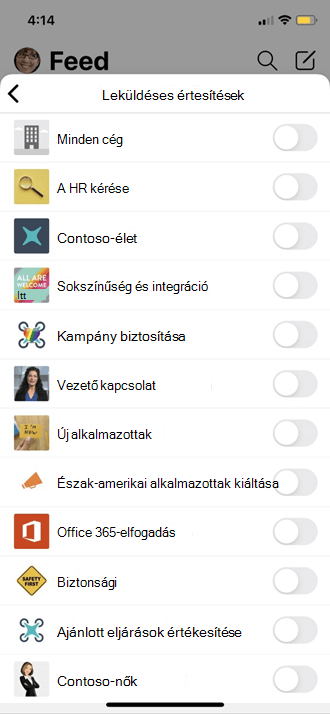 A mobilprofil beállításainak leküldése