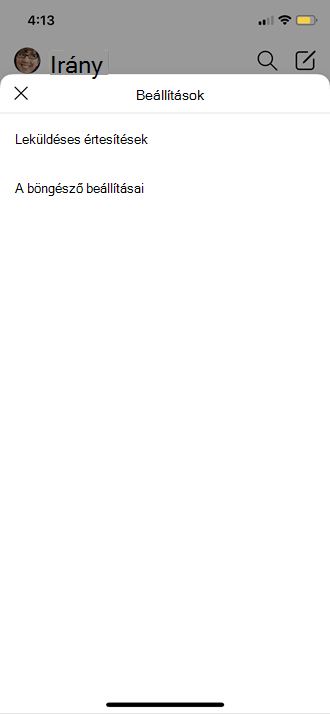 mobilprofil beállításai