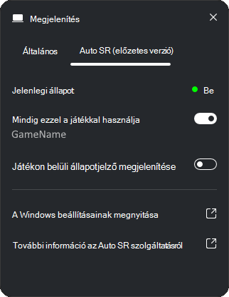 AutoSR előnézet.