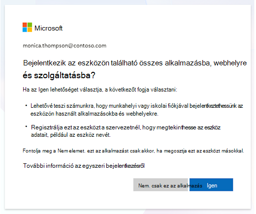 Bejelentkezés az eszközökre kérés