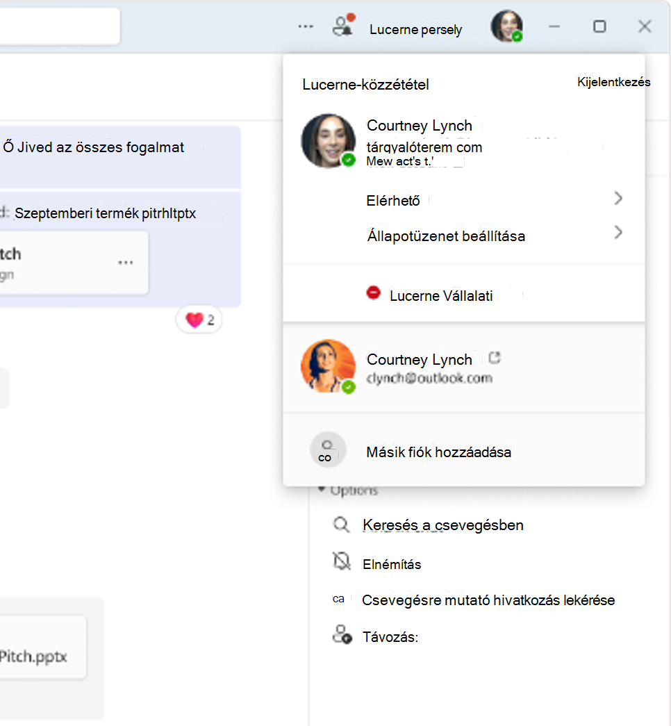 A Teams képernyőképe több felhasználóval.