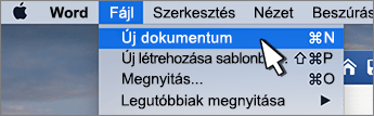 Új dokumentumbeállítás