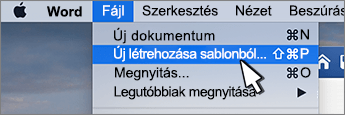 Új sablonból beállítás