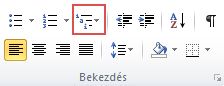 Többszintű lista gomb