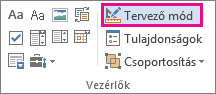 fejlesztői üzemmód tervezés gombja