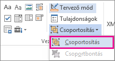 fejlesztői üzemmód csoportvezérlői