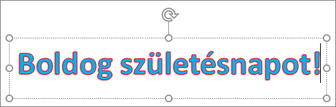 WordArt-elem szövegkitöltéssel és körvonalszínnel