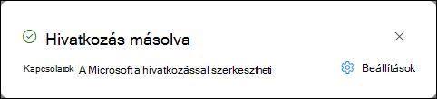Válassza a Beállítások lehetőséget a dokumentumra mutató hivatkozáshoz a Webes Word-ben