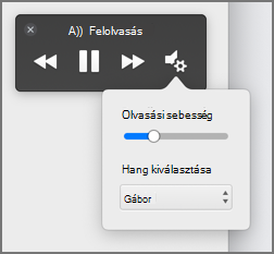 Olvasási sebesség módosítása
