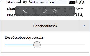 Beszédsebesség csúszka