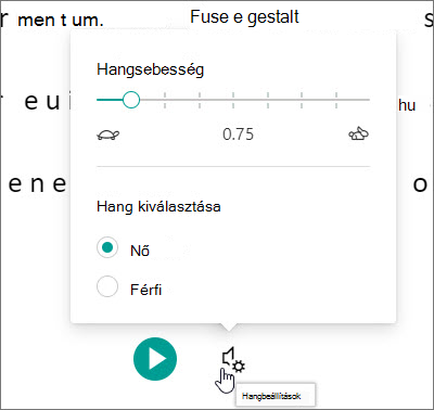 A Modern olvasó hangbeállításai