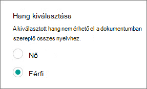 Hang választása