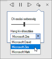 A Felolvasás funkció hangbeállításai
