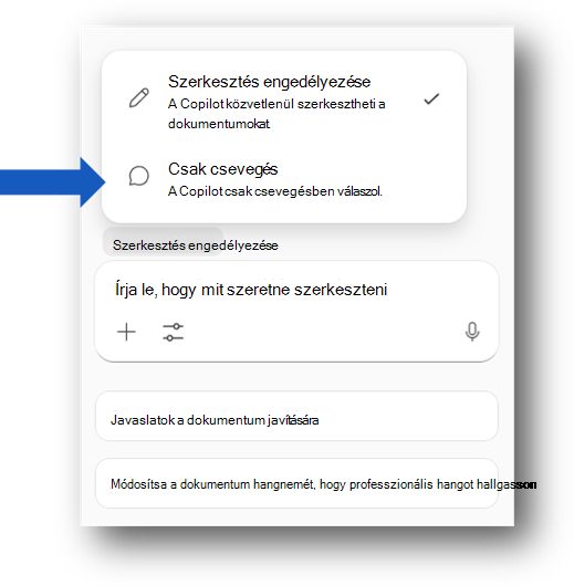 A Copilot Chat csak válaszol.