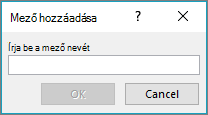 Egyéni mezők felvétele a körlevéllistára a Mező hozzáadása párbeszédpanelt használva