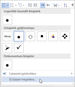 Új listajelstílus definiálása