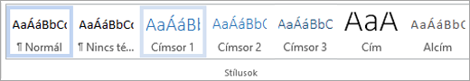 Kiemelt stílus a Stílusok gyűjteményben