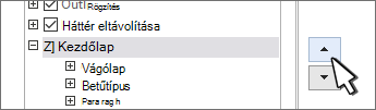 Lap kiválasztása és a fel/le gombok használata