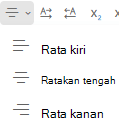 Menu Ratakan di Outlook di web.