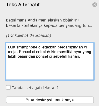 Teks Alt di PowerPoint untuk Mac