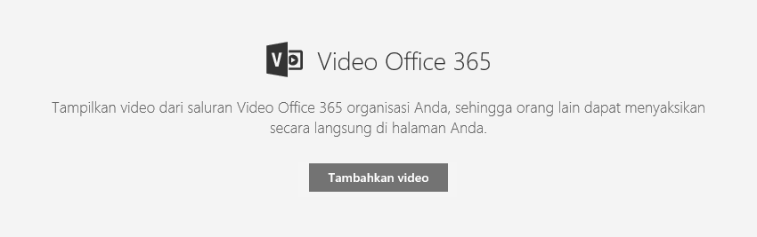 Cuplikan layar dialog Tambahkan video Office 365 di SharePoint.