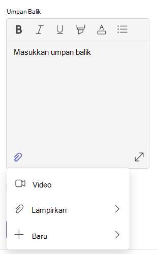 Cuplikan layar umpan balik.