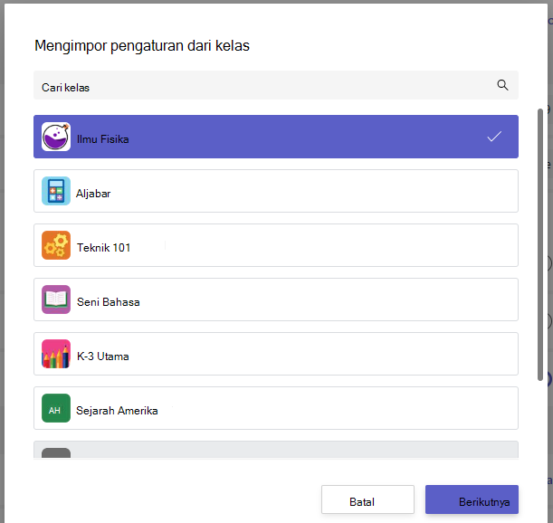 Mengimpor pengaturan