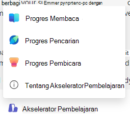 Cuplikan layar akselerator pembelajaran.
