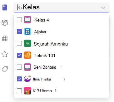Cuplikan layar opsi multikelas.