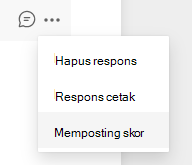 Cuplikan layar opsi skor postingan.