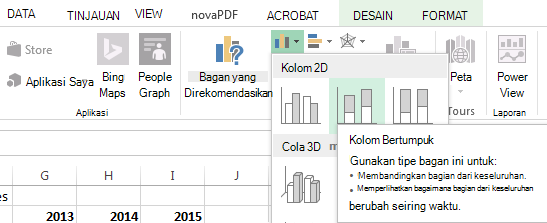 Mulai dengan memilih Tumpukan Kolom.