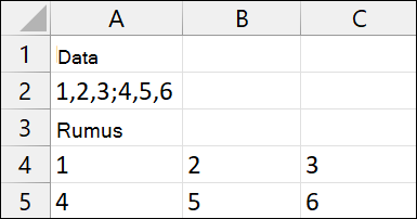 Contoh 2 TeksSplit Excel