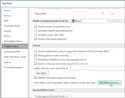 Edit Daftar Kustom